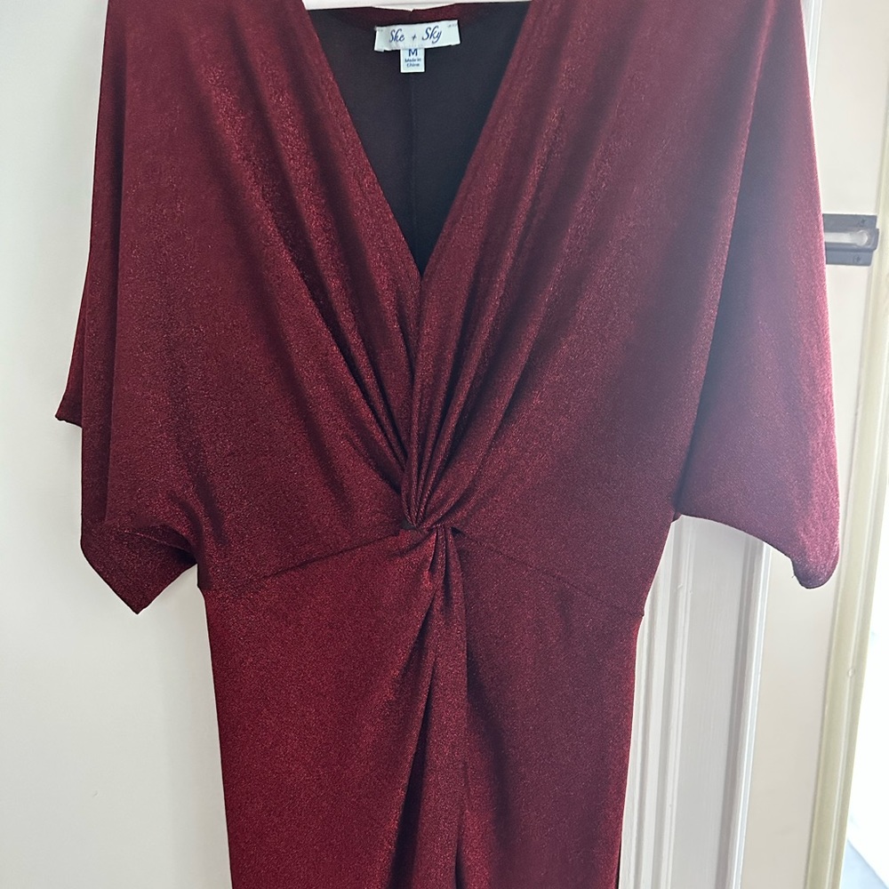 Women’s Red Shimmery Holiday Dress